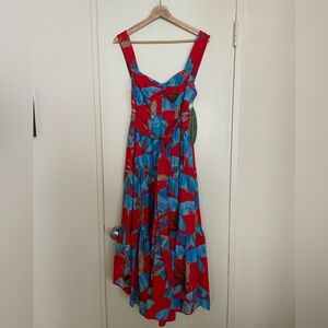 Farm Rio Sweet Jungle Red Midi Dress